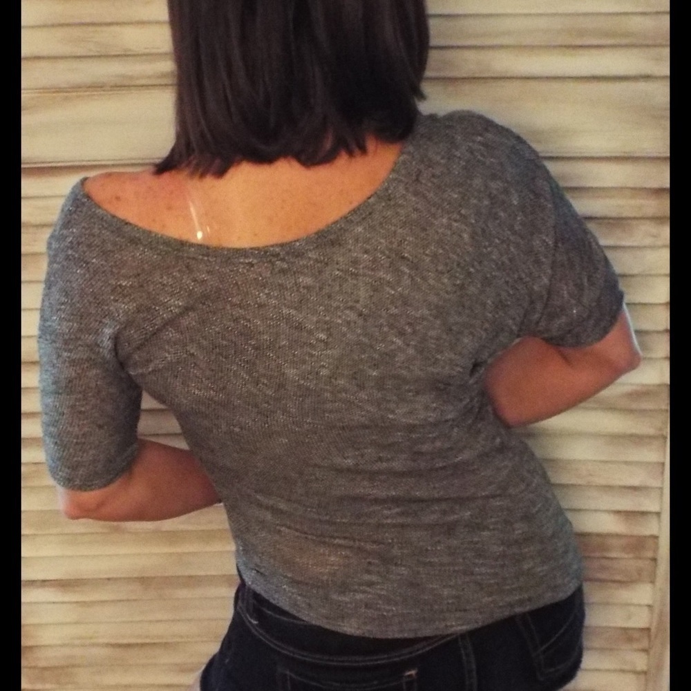 Off One Shoulder Top Charcoal - Picture 3 of 5